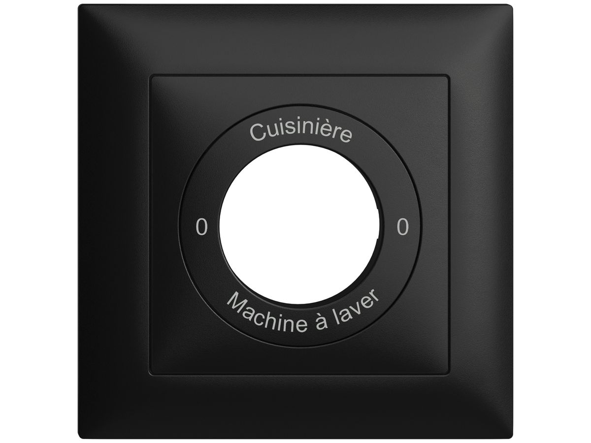 Frontset 0-Cuisinière-0-Machin à laver EDIZIOdue 88×88mm schwarz
