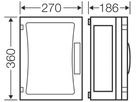 Apparategehäuse Hensel FP 0250 grau leer mit Türe offen 270×360×186mm