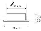 Einbaurahmen SLV NEW TRIA 75 Aluminium 90×90×26mm weiss