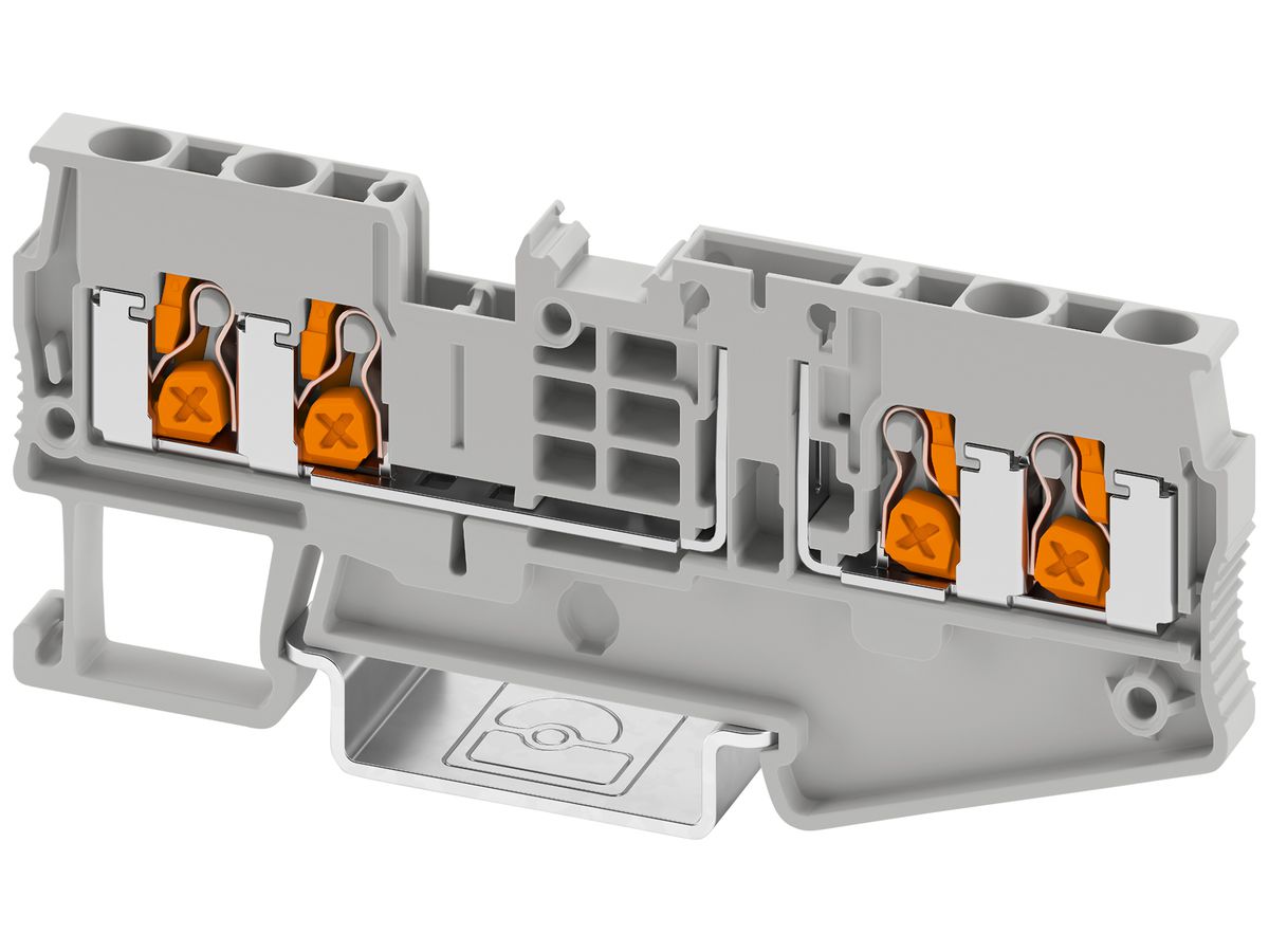 Trenn-Reihenklemme PX XT 2,5-QUATTRO-TG 4mm² 20A 500V 4×1 TH35 gu
