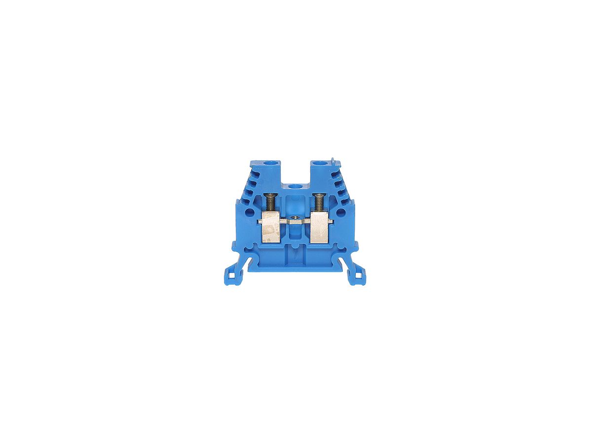 Durchgangs-Reihenklemme Woertz 0.5…4mm² 32A 1000V Schraubanschluss 2×1 TH35 blau