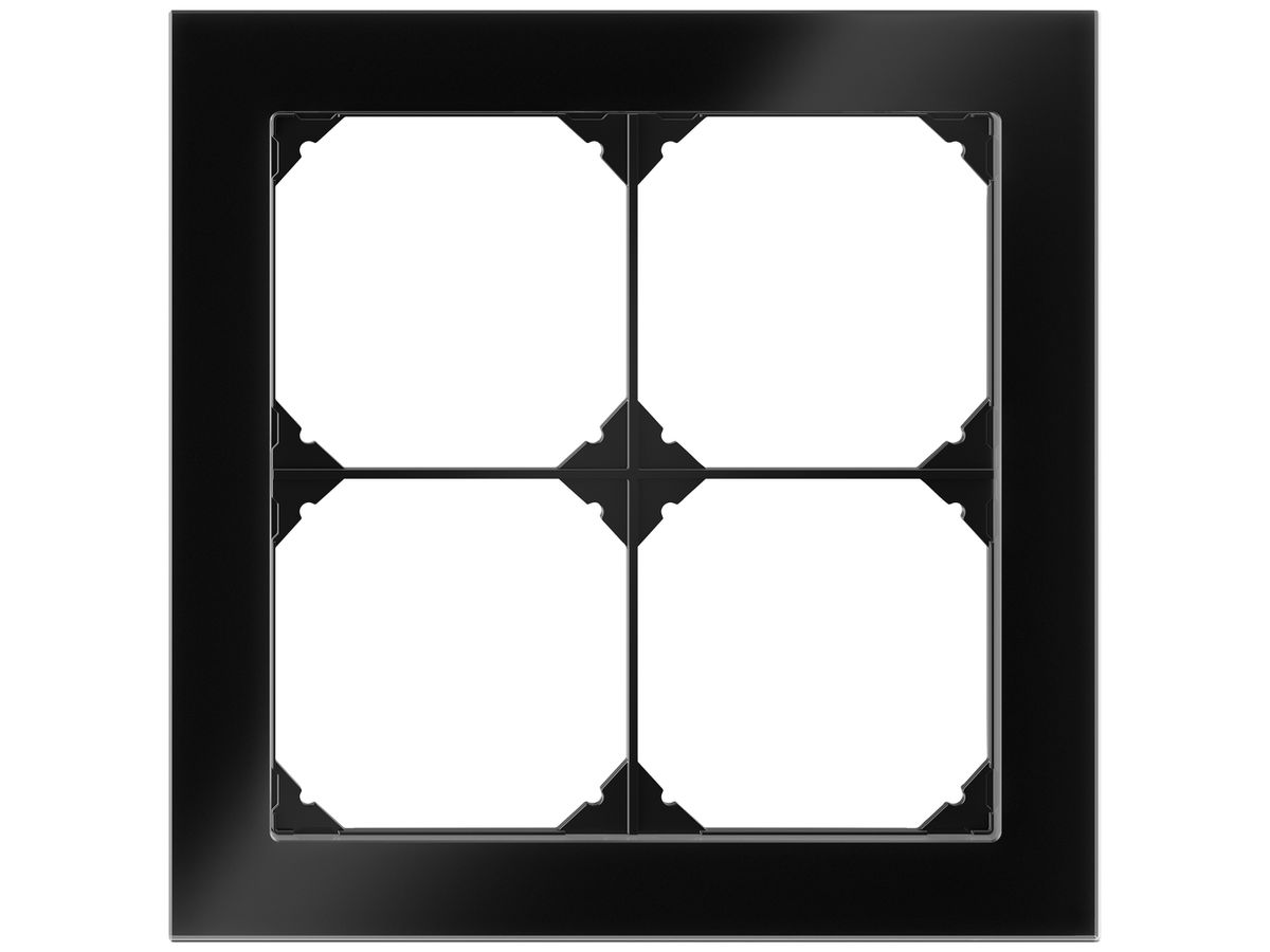 UP-Abdeckrahmen EDIZIO.liv prestige SNAPFIX® 2×2 154×154mm glas schwarz