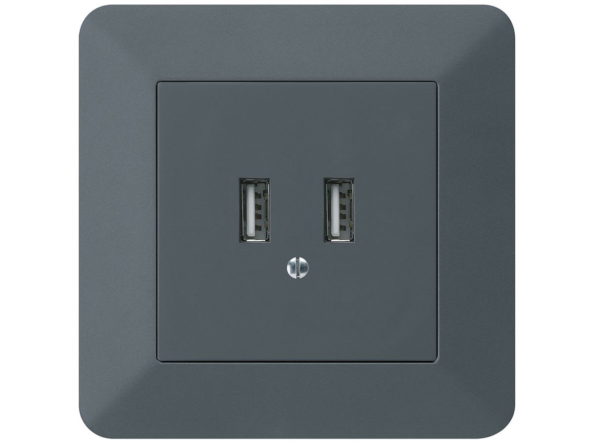 UP-USB-Ladesteckdose Hager kallysto.trend 240V 2400mA anthrazit