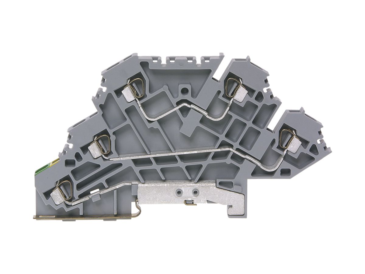 Schutzleiter-Reihenklemme Woertz 0.2…1.5mm² Federzuganschluss 2×3 TH35 grau