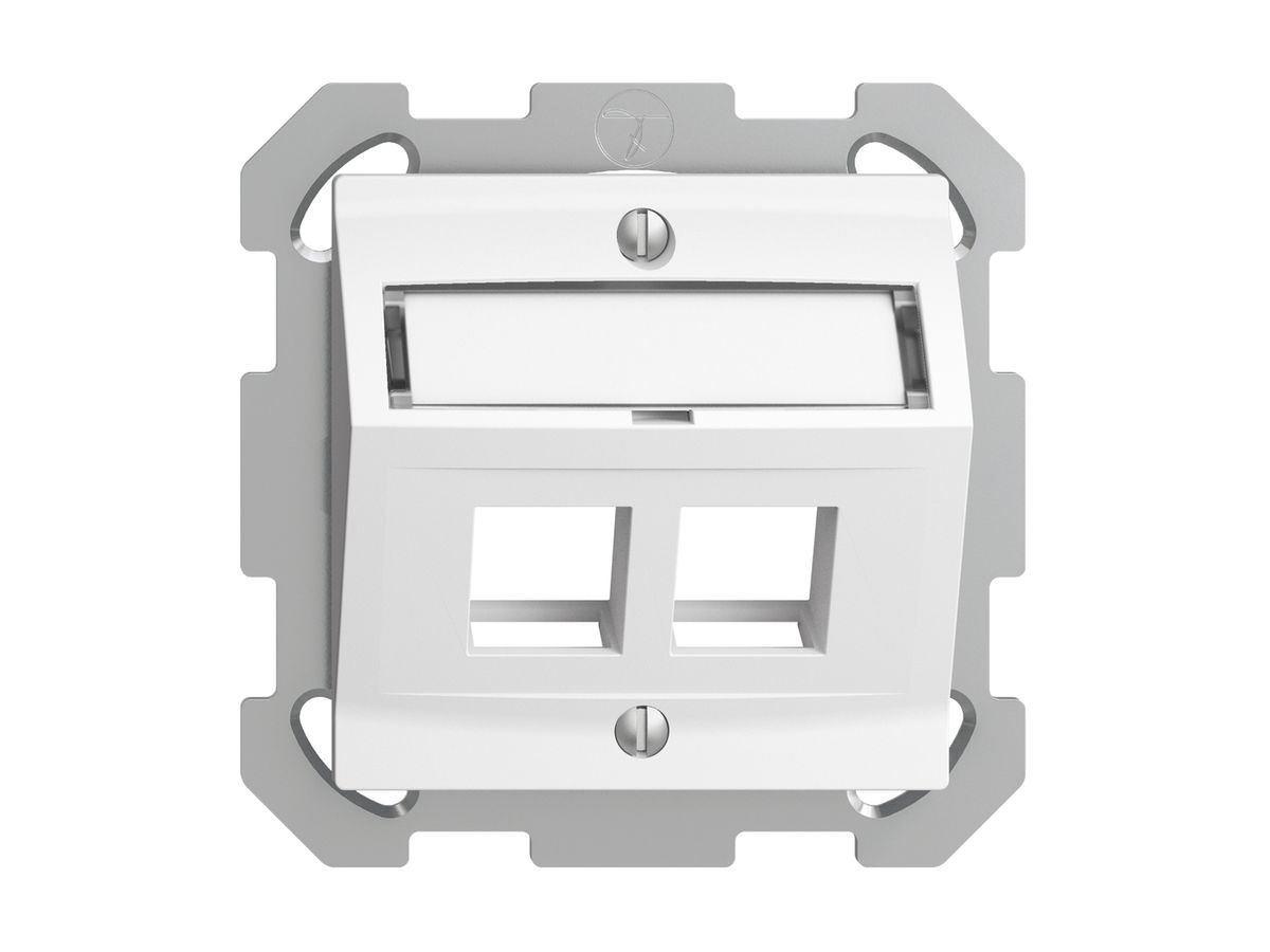 UP-Montageset EDIZIOdue FM, mit Schrägauslasshaube, für 2×Keystone, weiss