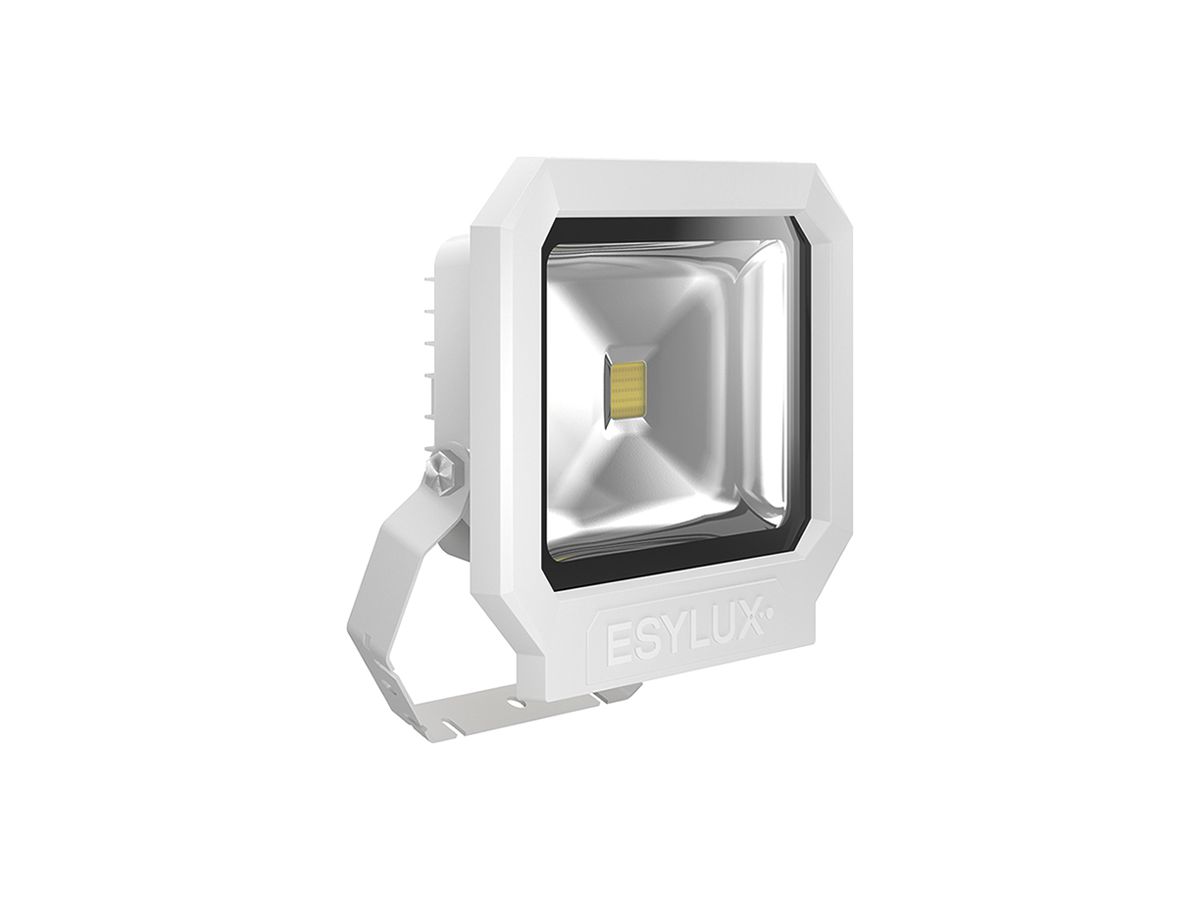 LED-Strahler ESYLUX OFL SUN, 30W 3000K 2400lm 227×86×252mm IP65, weiss