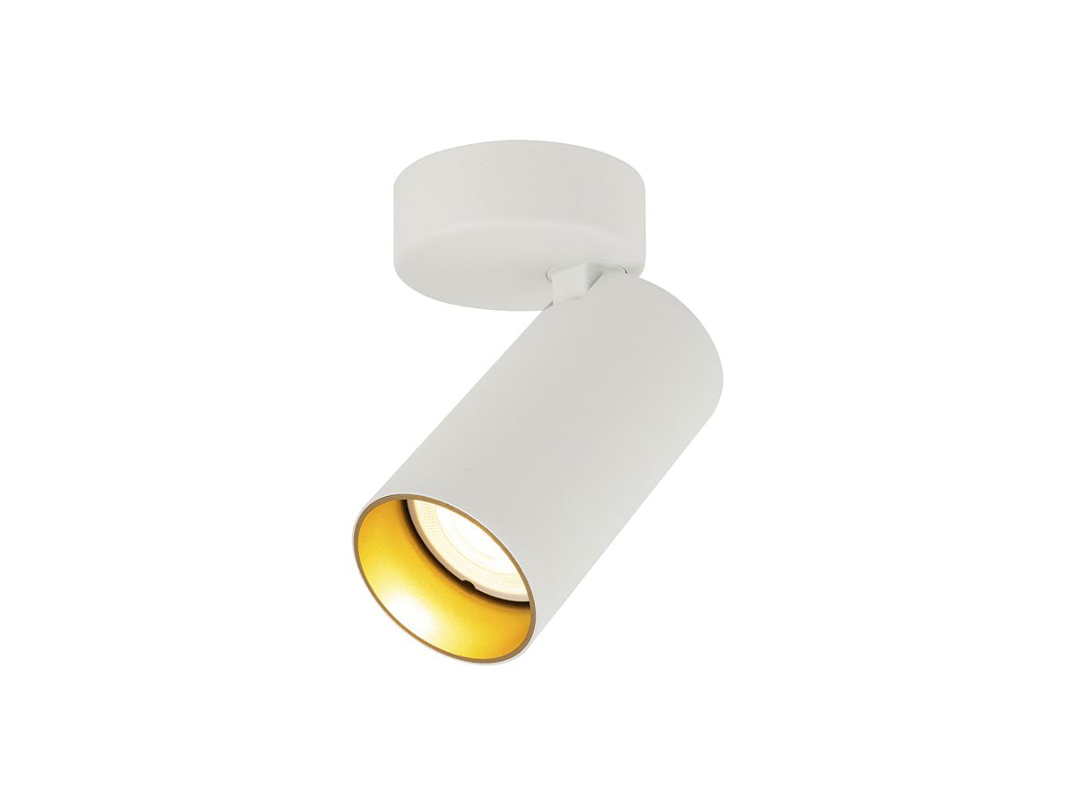 Decken-/Wandleuchte SLV KAMI GU10 1×0…10W 114×70mm weiss/gold