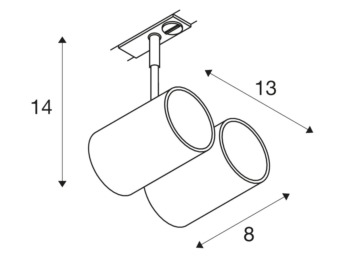 Strahler SLV BIMA II 2×GU10 50W mit 1-Phasen-Adapter IP20 silbergrau