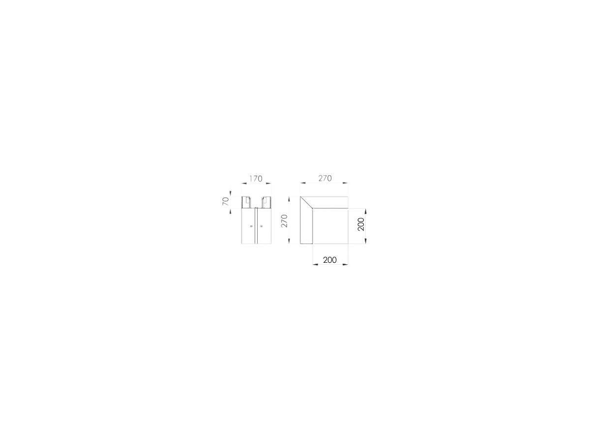 Ausseneck Bettermann GK-A70170 für 70×170mm hellgrau