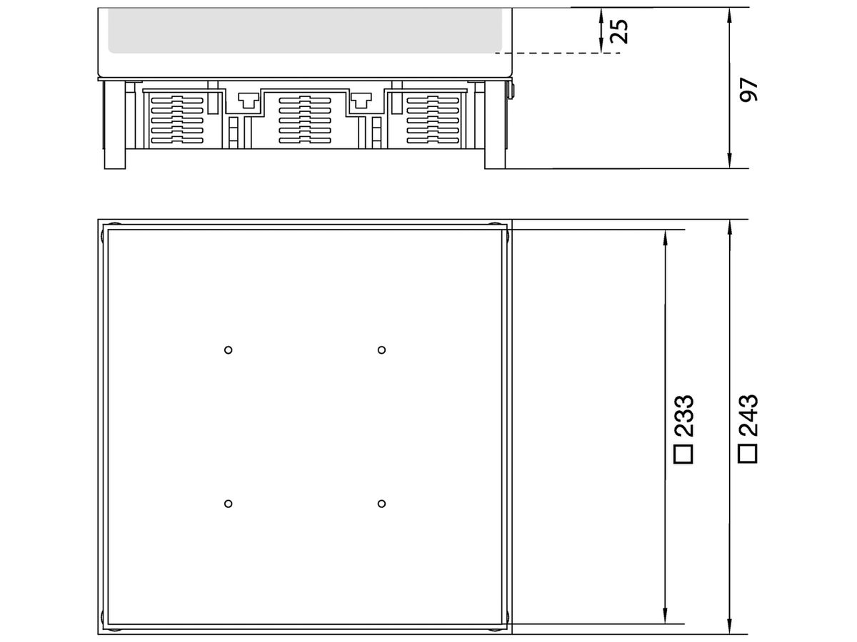 Schwerlastkassette Hager Q12 10 42×244mm rostfreier Stahl