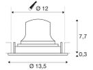 LED-Downlight SLV NUMINOS MOVE M 12W 1700lm 2700K WB DALI Ø120 sz/cr