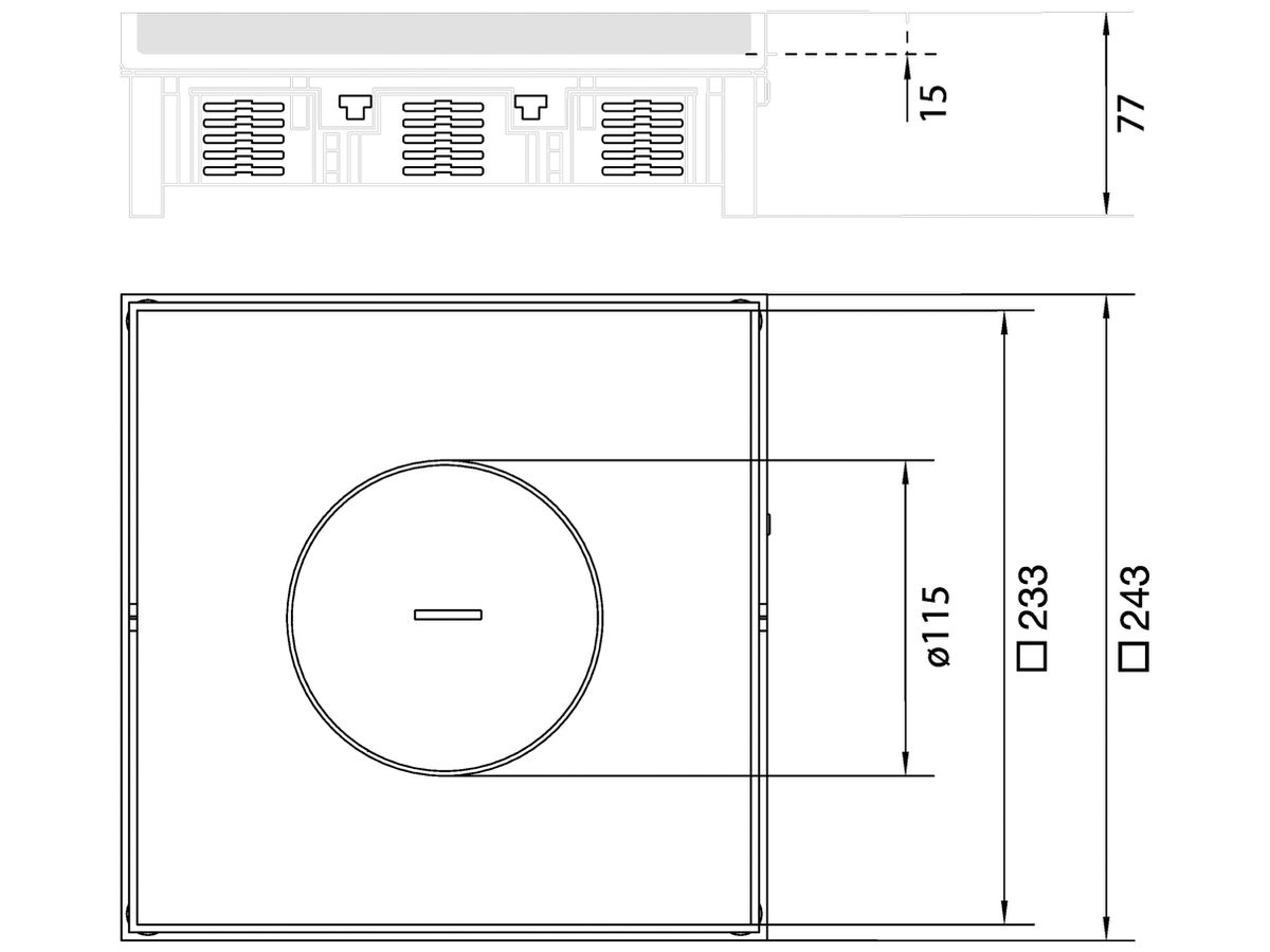 Edelstahlkassette Hager Q12 TM 10 22×244mm rostfreier Stahl
