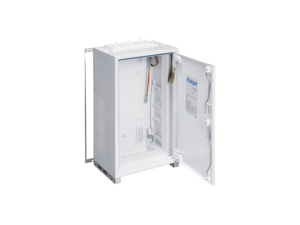 Wandschrank Hager Univers Quickset 108 Module 3 Reihen 36TE SK I IP44 weiss