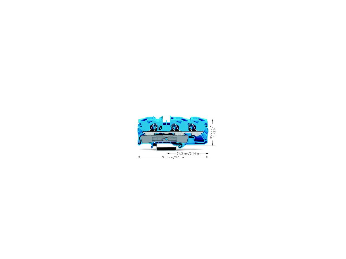 Durchgangsklemme WAGO TOPJOB-S 16mm² 3L blau Serie 2016