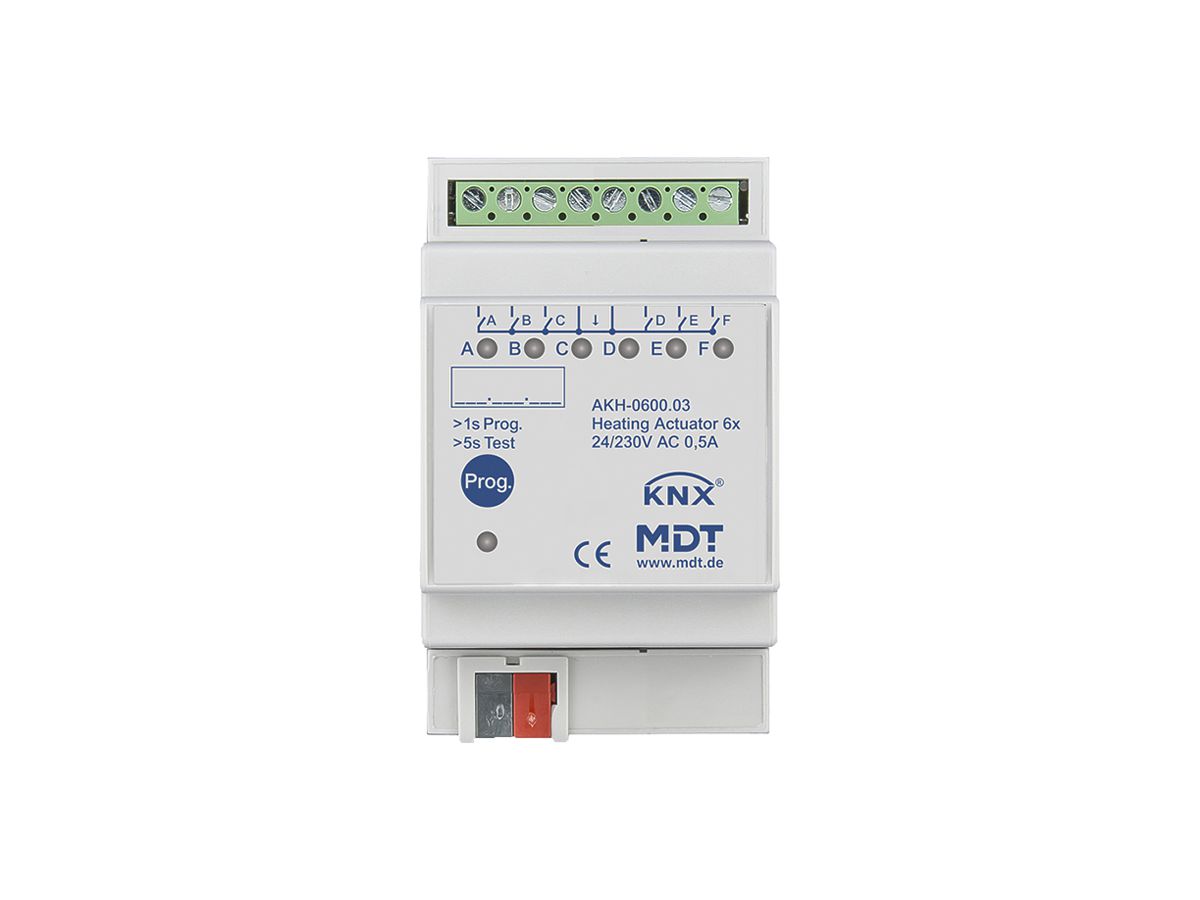 REG-Heizungsaktor KNX MDT AKH-0600.03 6-Kan 0.5A 24…230V 3TE