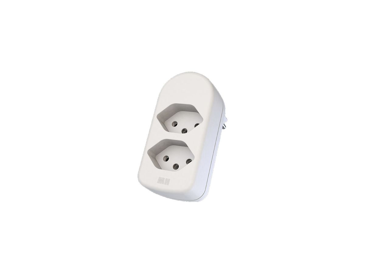 Mehrfach-Stecker MAX HAURI ADAPT SPLIT 10A 2×T13 weiss