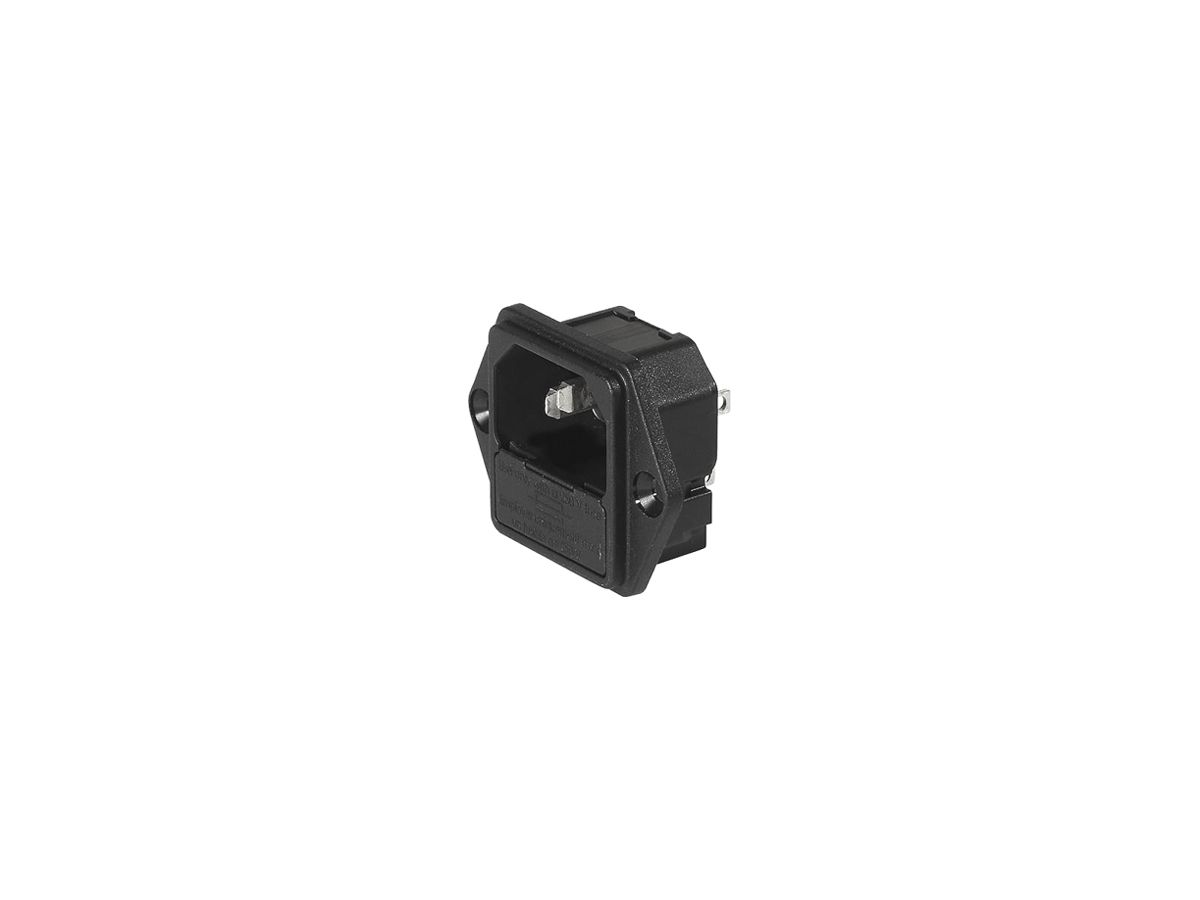 EB-Gerätestecker-Kombielement 3P T113 C14 schwarz Flachsteckanschlüsse 6.3×0.8mm