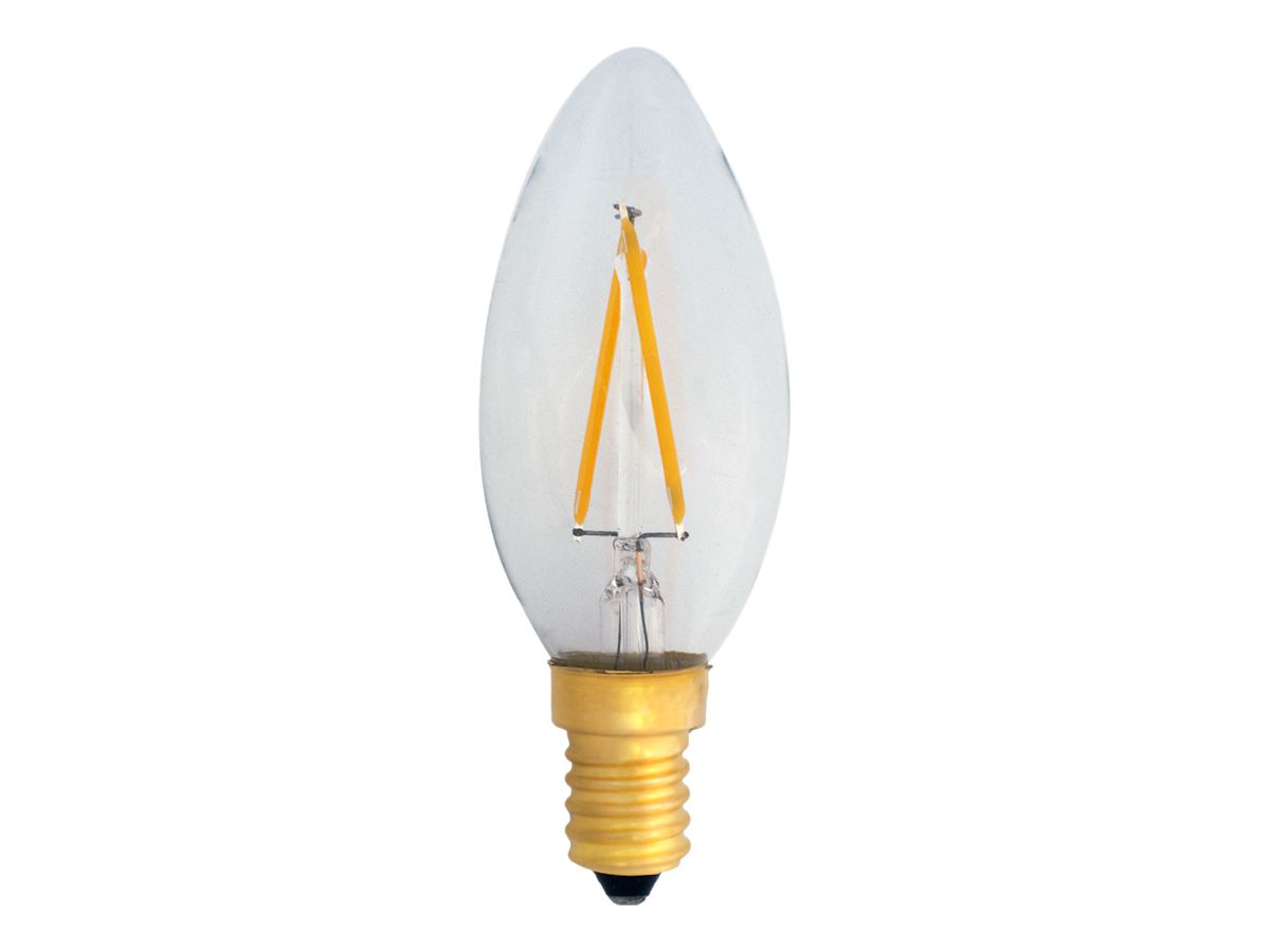 LED-Lampe ELBRO E14, C35, 2W, 230V, 220lm, 2400K, 300°, Ø35, weiss, klar