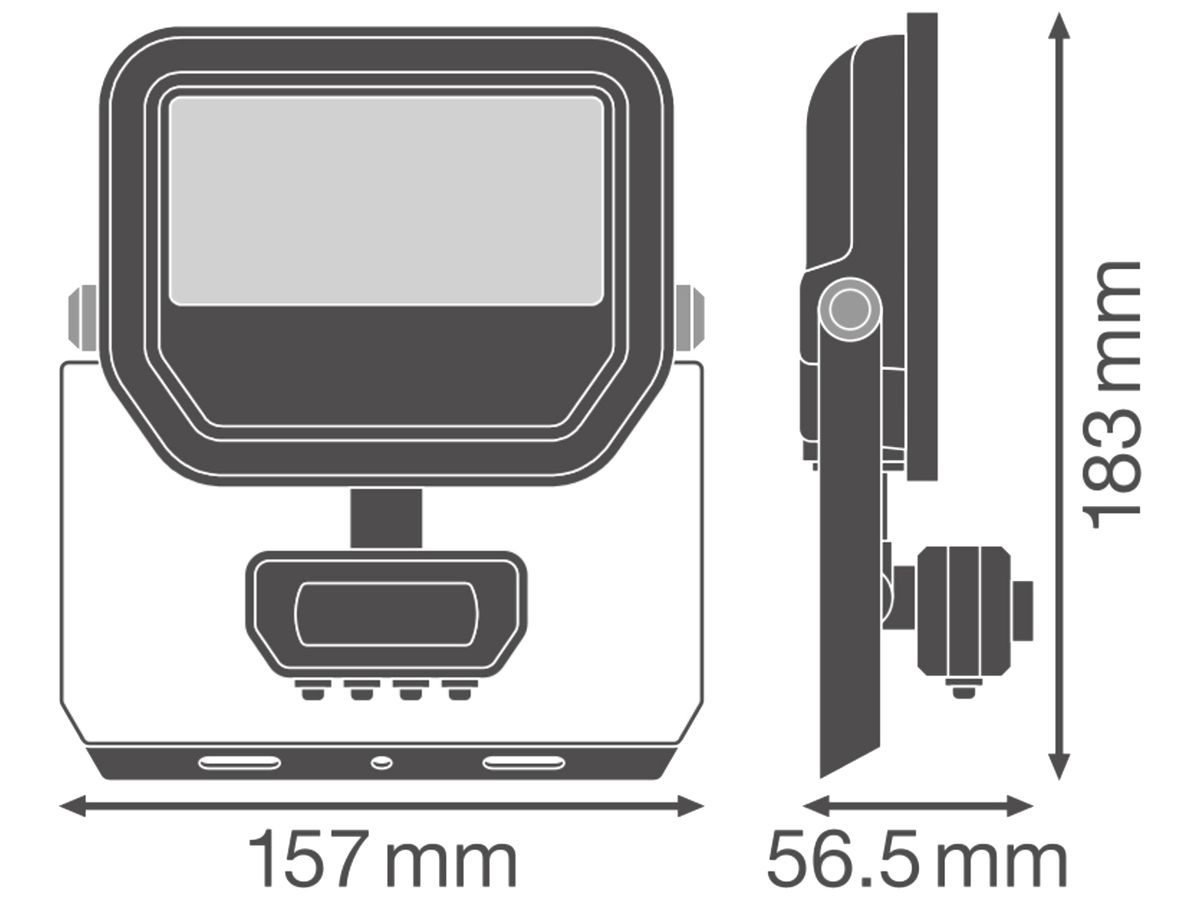 LED-Strahler LEDVANCE FLOODLIGHT20 PIR SEN 17W 2200lm 830 IP65 100° 157×38 ws