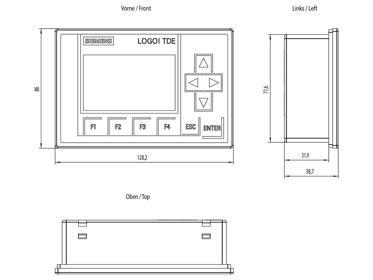 SPS-Textdisplay Siemens LOGO! TDE, 6-zeilig, 2×Ethernet