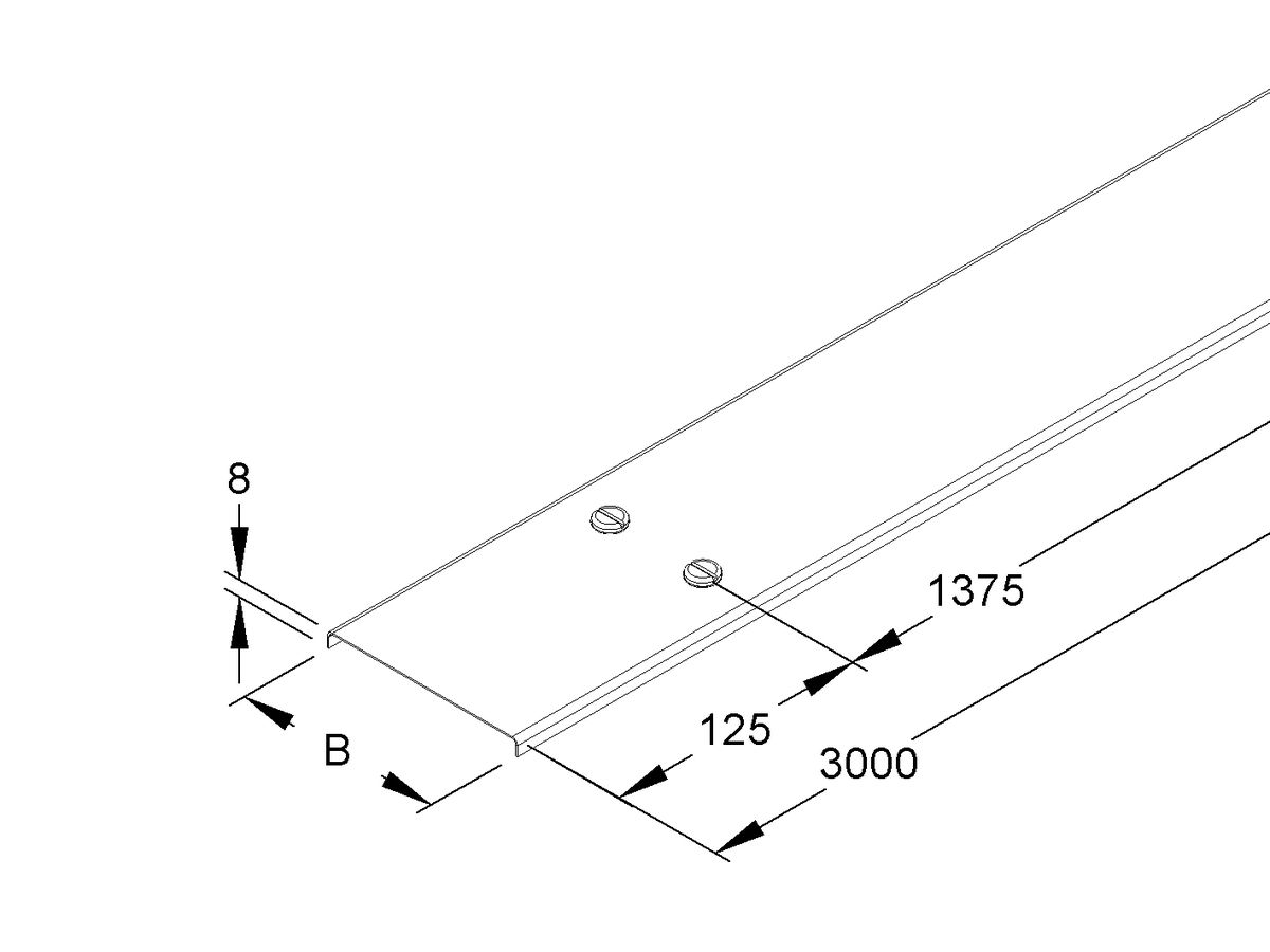 Deckel für Verteilerkanal 100mm sendzimir verzinkt
