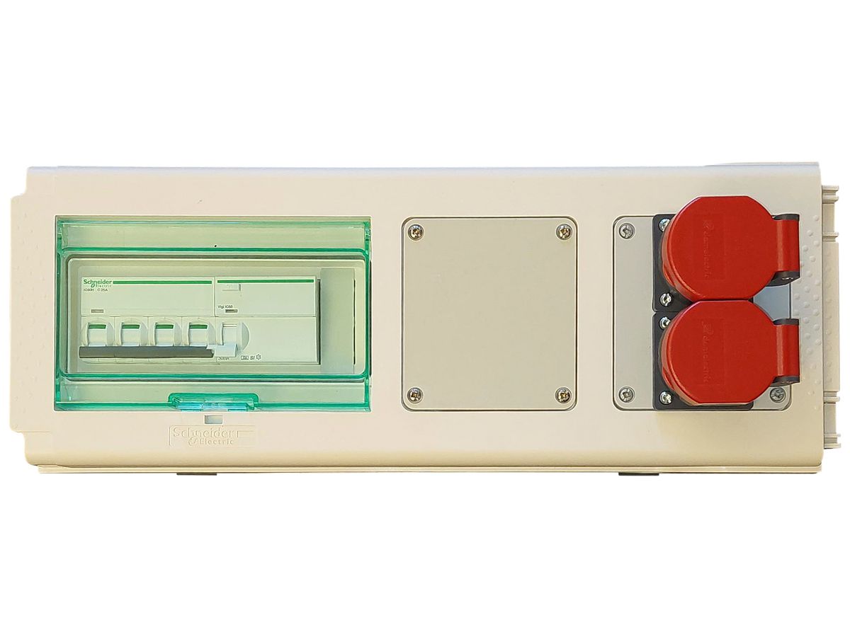 Abgangskasten Canalis KNB 32A mit FI/LS C16A 30mA 10kA 2×T25 3L+N+PE