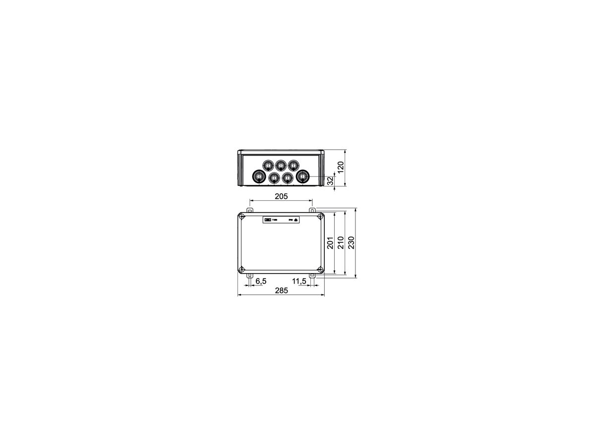 Kabelabzweigkasten Bettermann E30-E90 Datentechnik 32×4mm² 285×201×120mm or