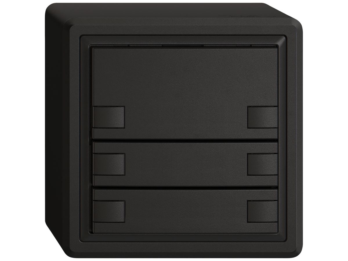 AP-KNX-Taster RGB EDIZIO.liv SNAPFIX® Temperaturfüh.o.LED 3×Taste 2-Tbed.sz