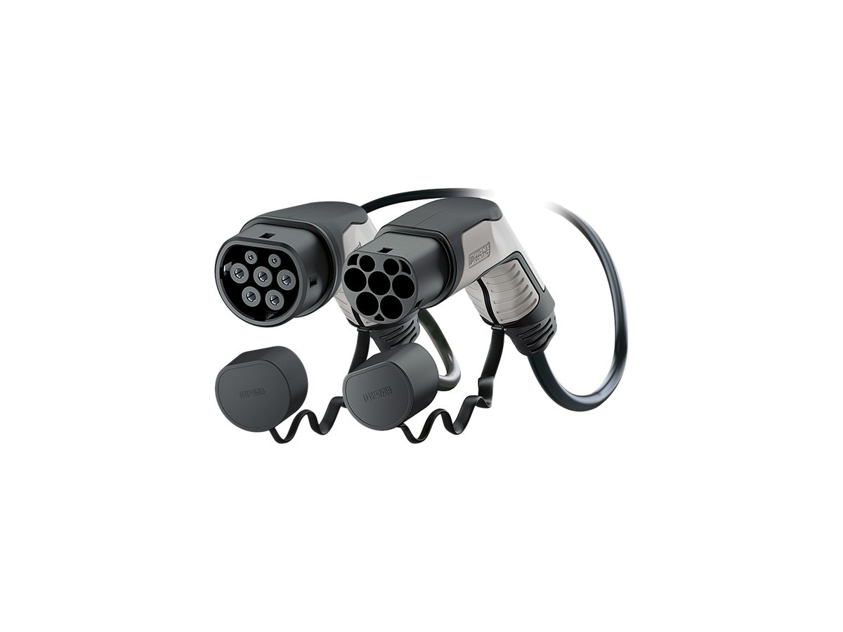 AC-Ladekabel E-Mobility PX Mode3 T2+T2 20A 1L 5m 5kW 250V schwarz/grau