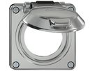 Oberteil ELEMENT SNAPFIX® m.Klappd.f.Steckd.IP20 Achse&Spannfeder isol.Ø53mm alu