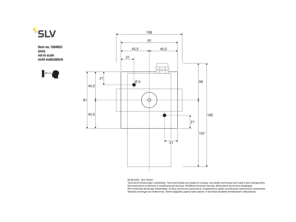 Decken-/Wandleuchte SLV THEO BRACKET GU10 7W IP65 175×16.5×10.6mm anthrazit
