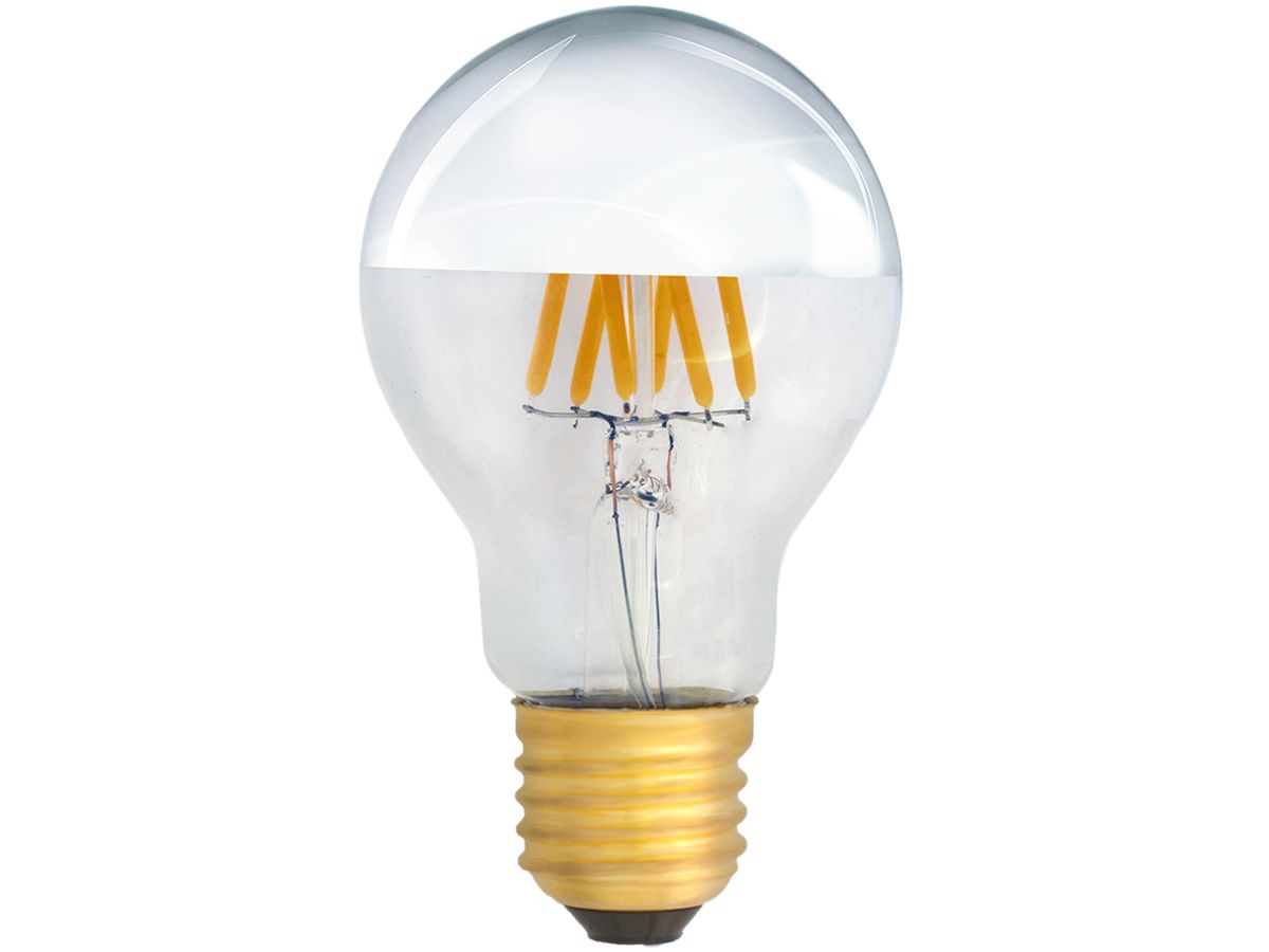 LED-Lampe ELBRO E27, A60, 6W, 230V, 2700K, 600lm, klar, silbrig verspiegelt