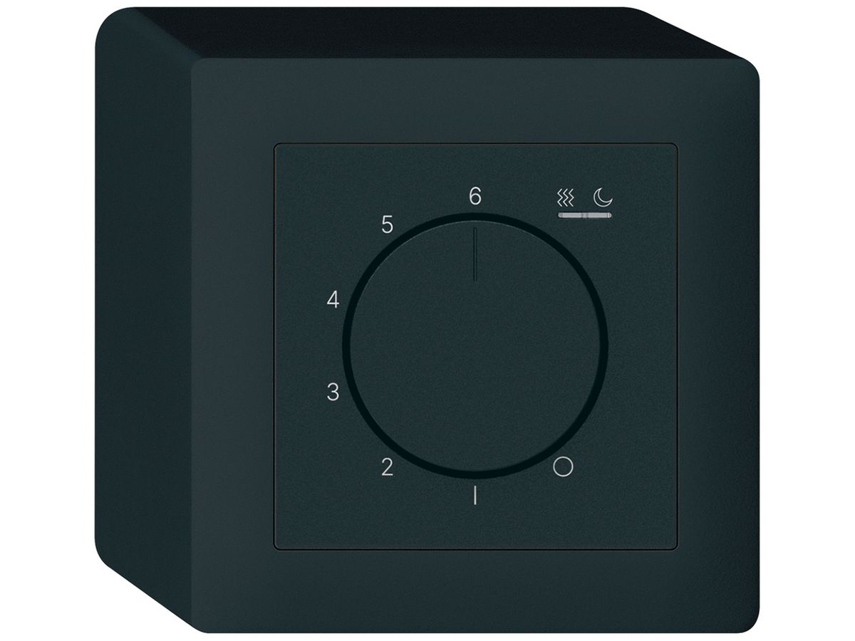 AP-Raumthermostat kallysto An/Aus 230VAC 16A 88×88mm schwarz