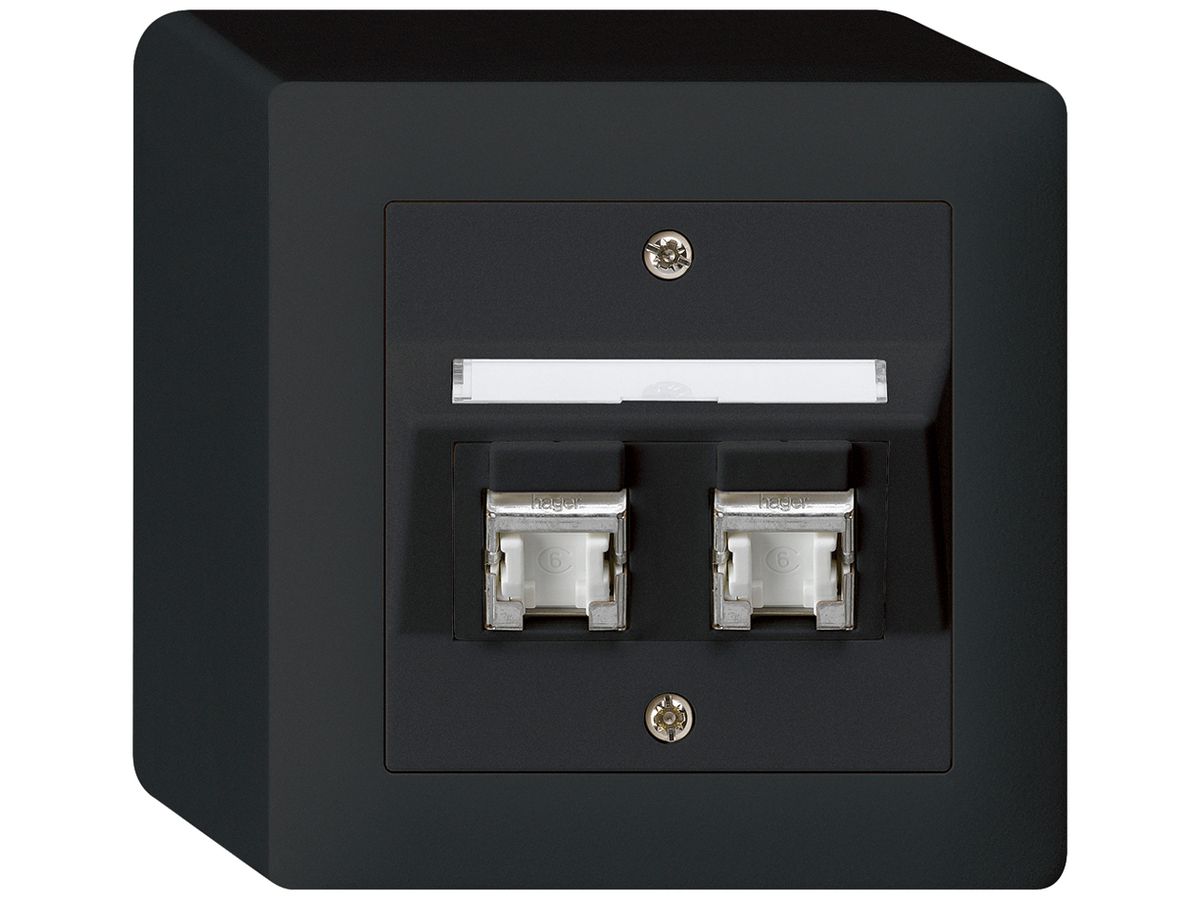 AP-Dose kallysto Kat.6 2RJ45/s schwarz
