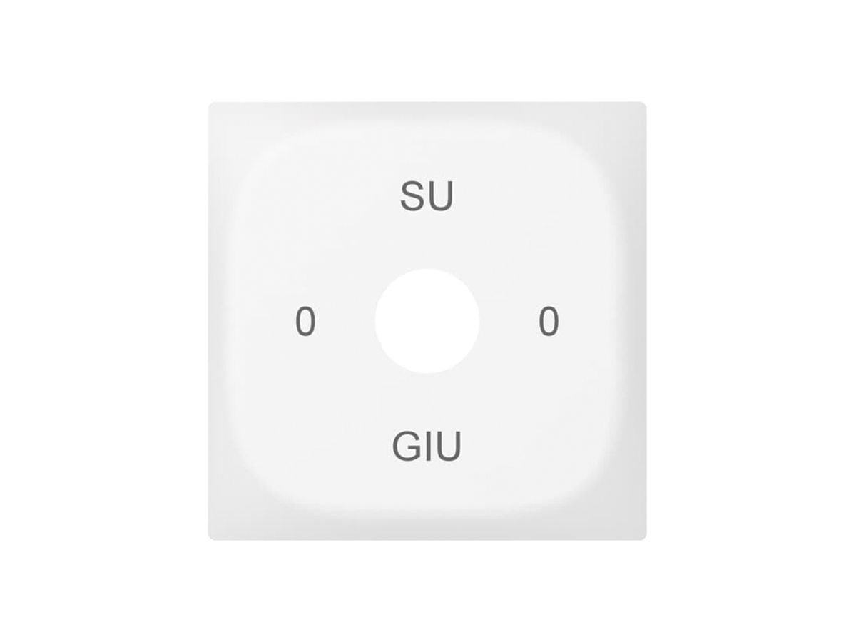 Frontplatte SIDUS zu Schl.-sch. Gravur 0-Su-0-Giu weiss