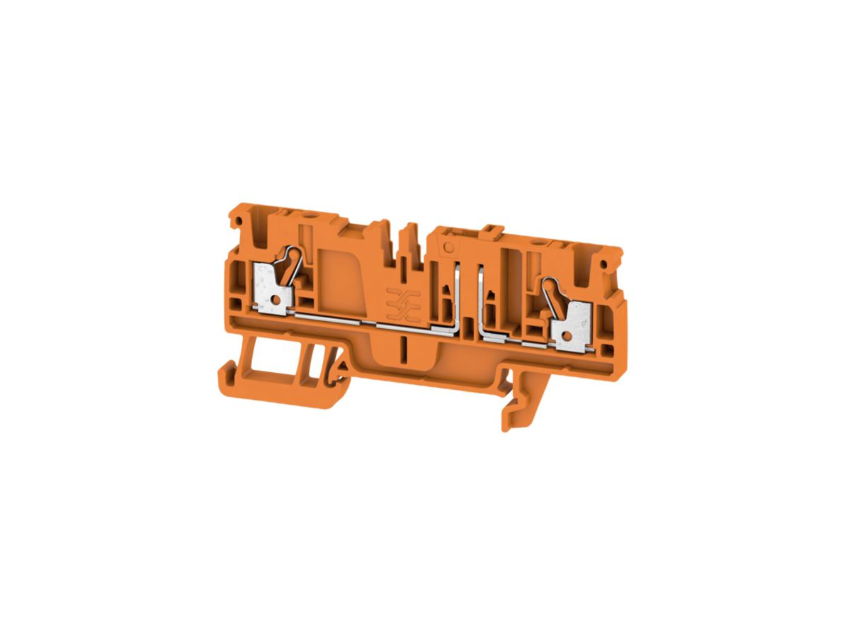 Messtrenn-Reihenklemme Weidmüller ADT PUSH IN 2.5mm² 2 Anschlüsse TS35 orange