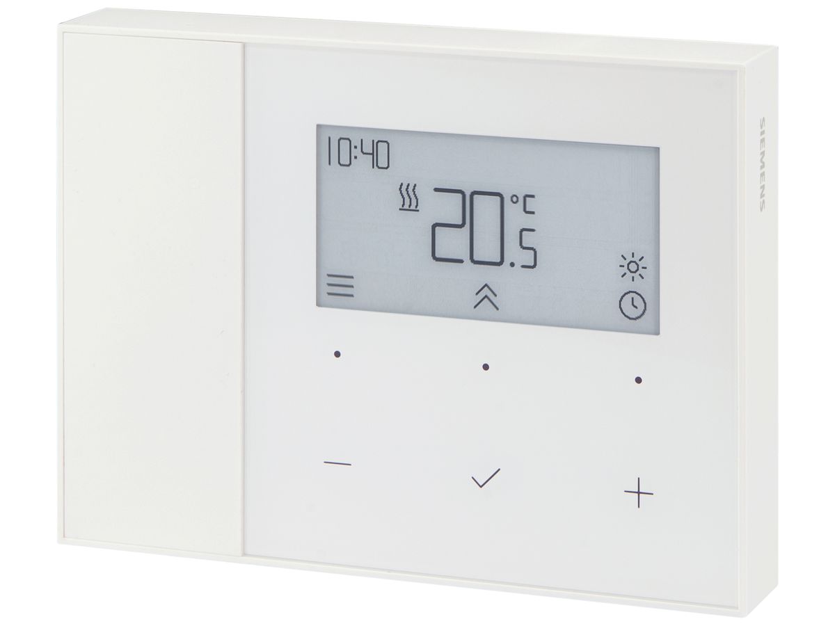 AP-Raumthermostat Siemens RDL211/H -20…70°C 5A horizontal weiss