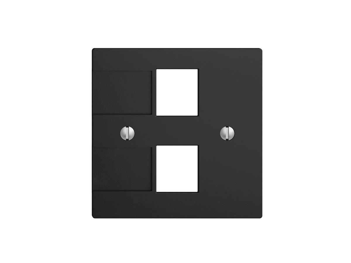 Montageset Krone für 2×RJ45 EDIZIOdue schwarz, leer