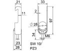 Schnellverleger BET 2056 W-Fuss Metall 22…28mm 1×Kabel A2 1.4301