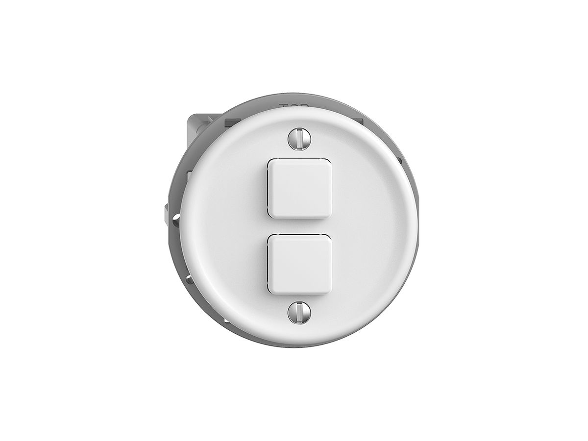 UP-Taster KNX STANDARDdue 2×mit LED RGB, mit Temperaturfühler, weiss
