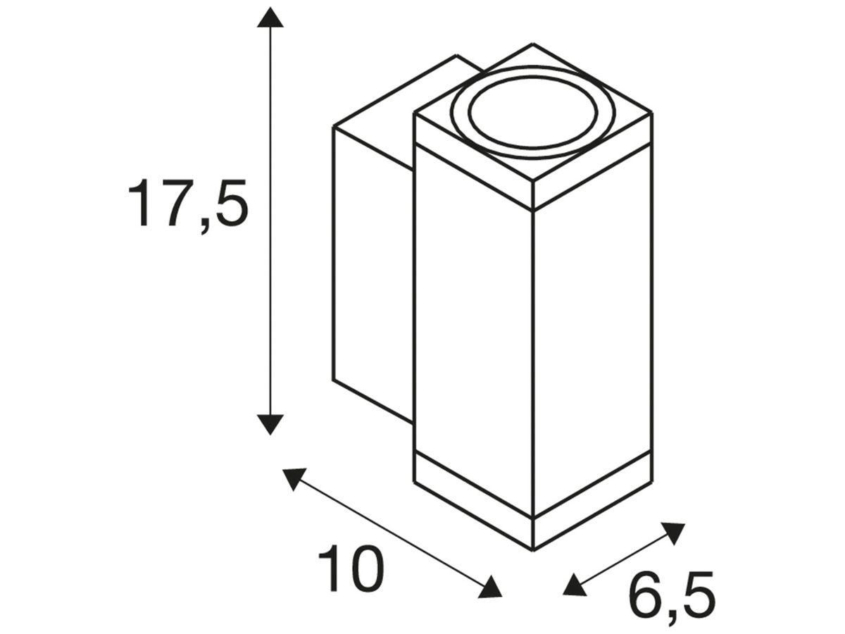 LED-Wandleuchte SLV THEO PRO S 6W 600lm 2700K IP65 direkt/indirekt anthrazit