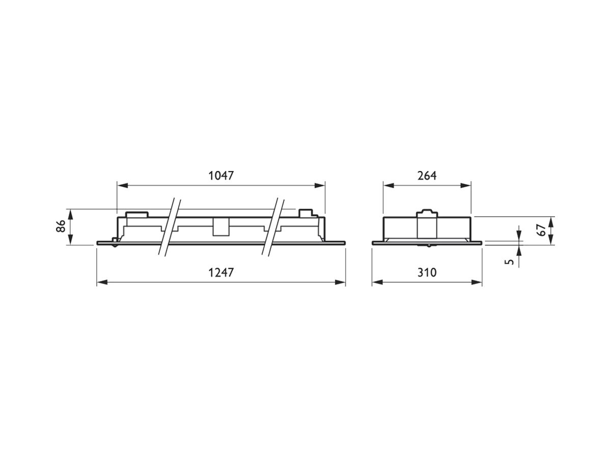 EB-LED-Deckenleuchte Philips PowerBalance 19.8W 3400lm 840 DALI 1247×310 ws