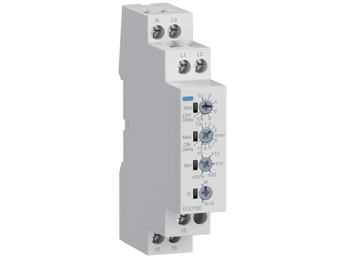 REG-Netzüberwachungsrelais Hager EUD100, 1LN/3LN 1W (5A/250V) 1TE