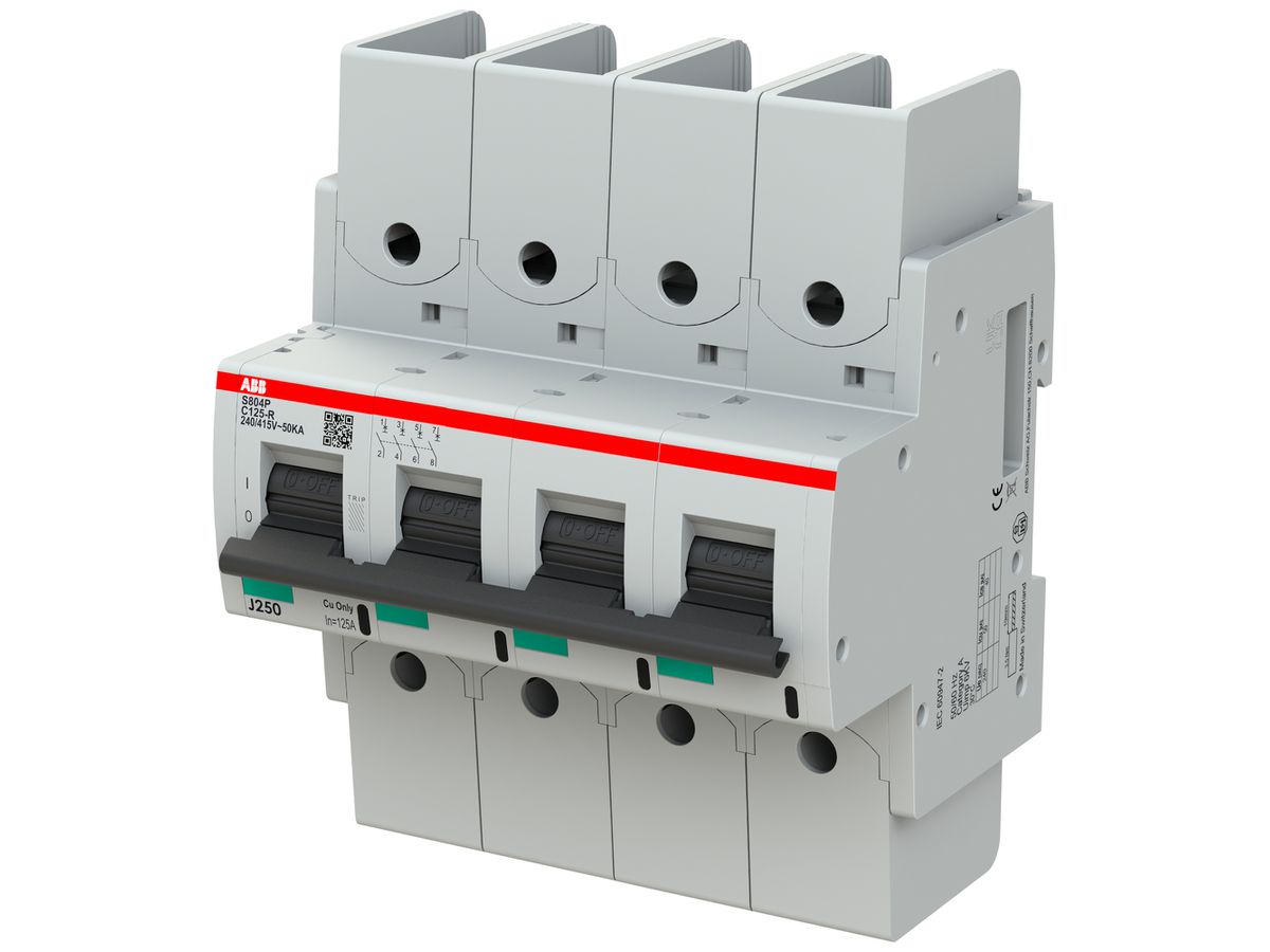 Leitungsschutzschalter ABB S804P-C125-R 4P 400V C-125A 50kA 6.5TE
