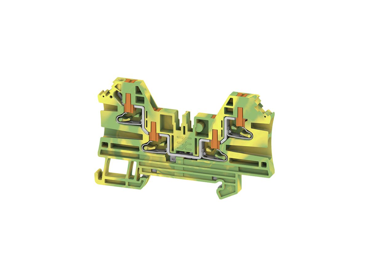 Durchgangs-Reihenklemme Weidmüller AL4C PUSH IN 2.5mm² 24A 800V TH35 grün-gelb