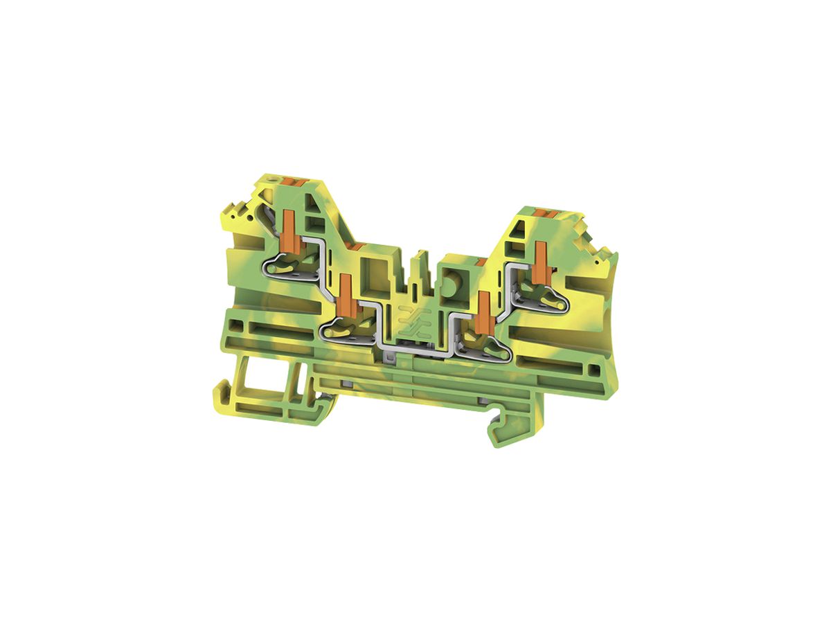 Durchgangs-Reihenklemme Weidmüller AL4C PUSH IN 2.5mm² 24A 800V TH35 grün/gelb