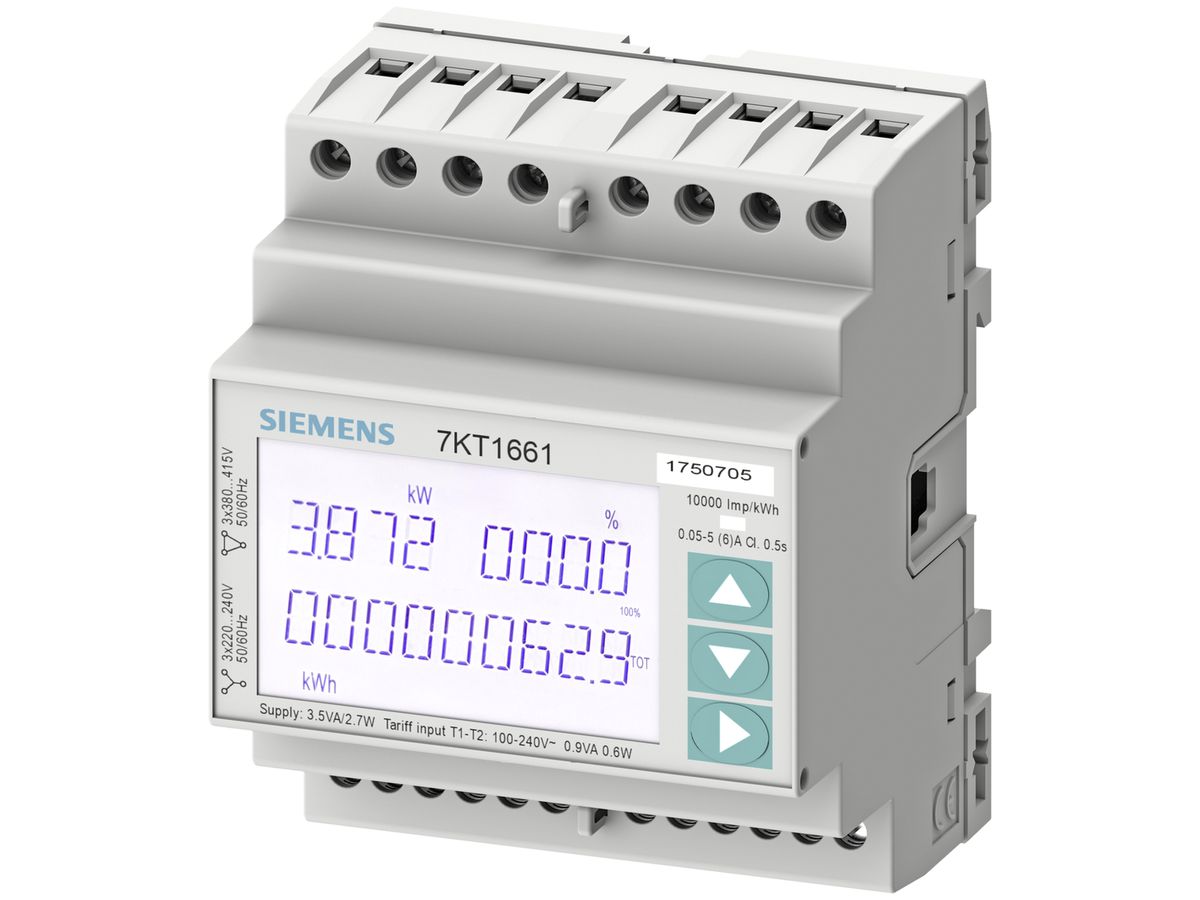Messgerät Siemens SENTRON 3L S0+MID L-L 400V, L-N 230V, 5A