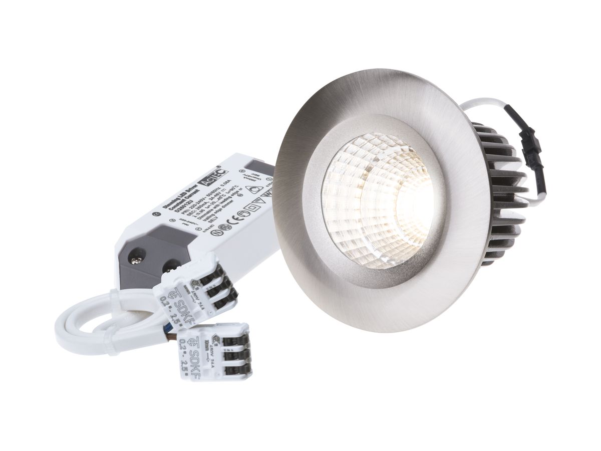 EB-LED-Spot Fixo 10.5W 230V 960lm 3000K Loch-Ø68mm nickel 60°