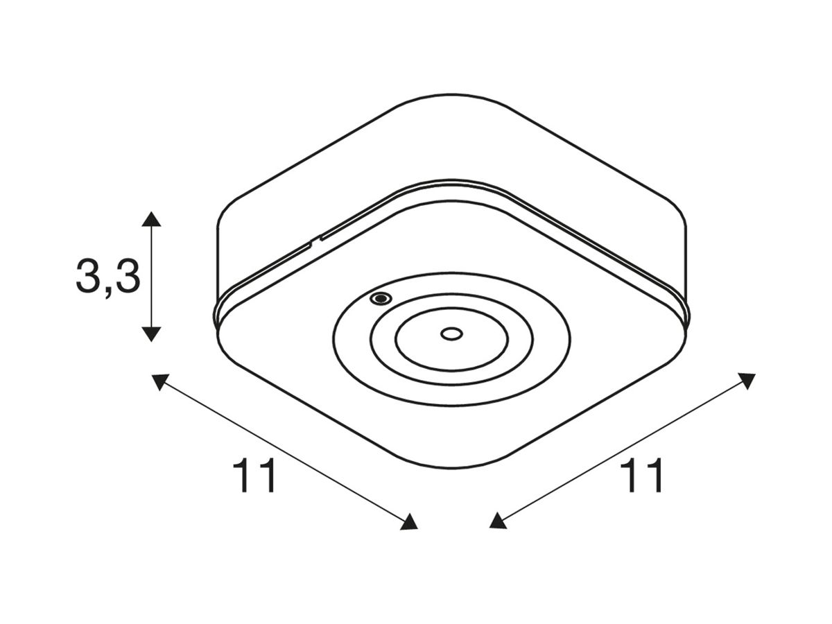 LED-Sicherheitsleuchte SLV P-LIGHT 2W 125lm 6000K bat ST 110×110mm weiss
