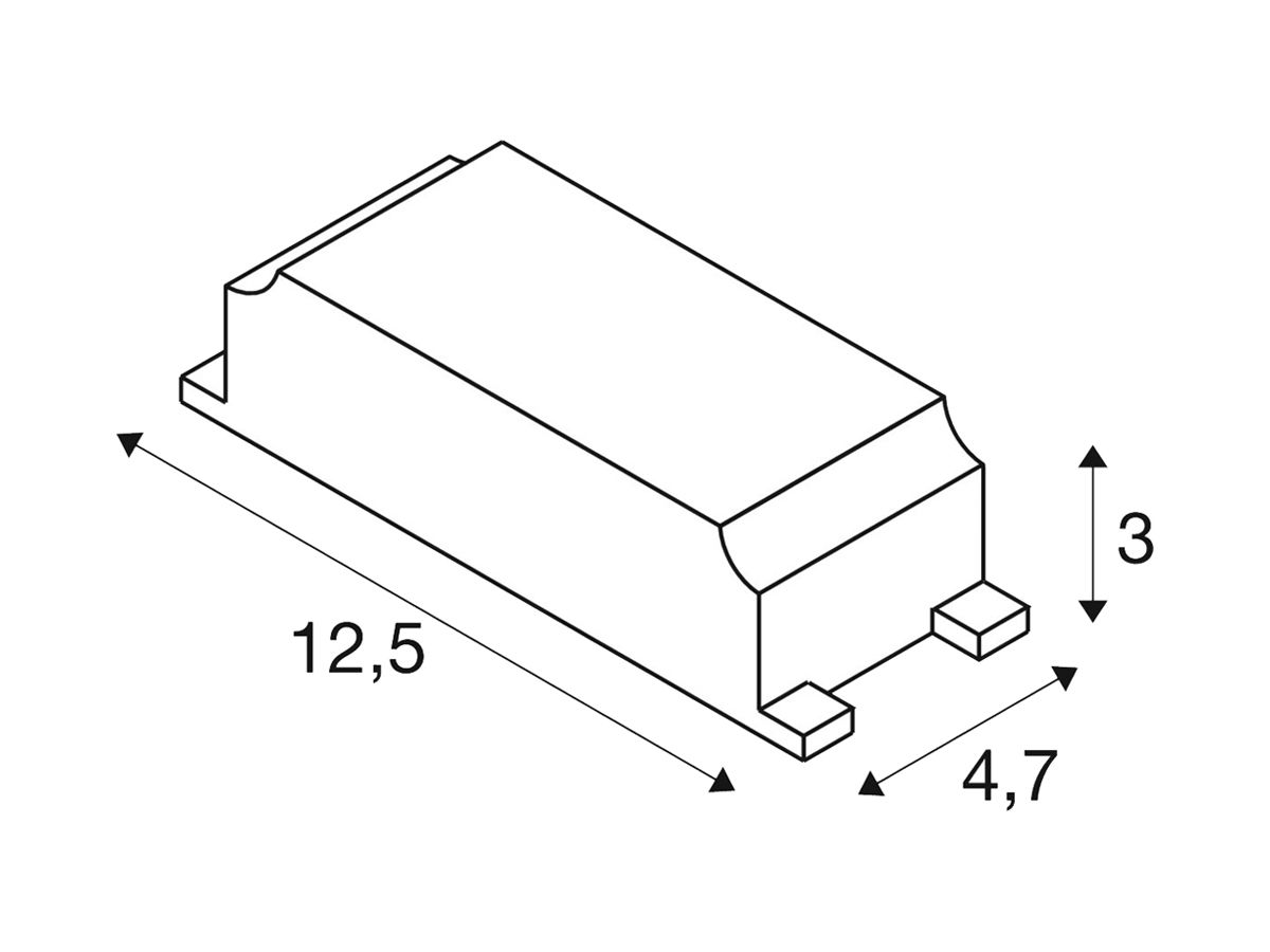LED-Betriebsgerät SLV TRAIL-LITE 12.6W 24V ON/OFF IP44/67 124.5mm 46.6×30mm